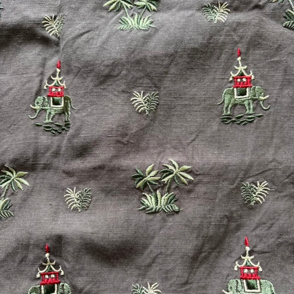 Talbots Petites Silk/Linen Brown Pullover Sleeveless Vest sz 6 Elephants/Palm - Picture 7 of 7